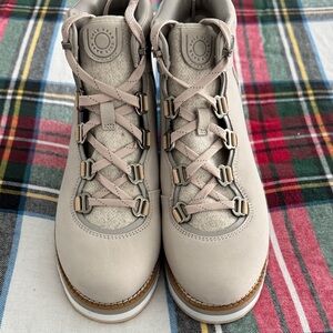 Cole Haan Women's Lace Up Boots in Light Gray